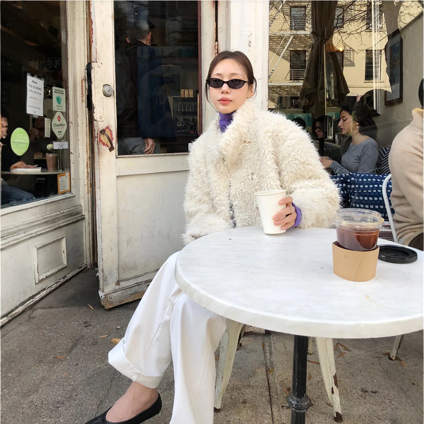 【设计师款】Haners家韩代购女时髦大气2025冬季高领毛绒保暖外套