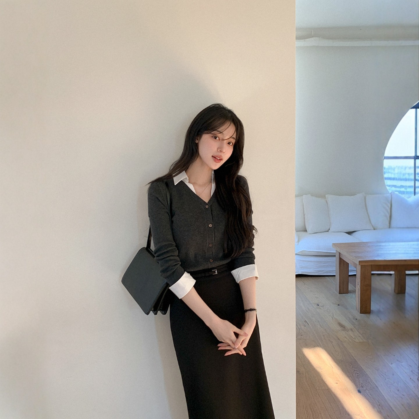 【设计师款】Haners家韩国代购女2026新品时髦假两件翻领针织开衫,女装/女士精品,毛针织衫,淘宝优惠券,粉丝福利购,淘宝优惠卷