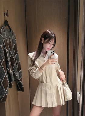 【韩国官网直邮】Partysu韩国代购正品女2025冬可拆卸衬衫连衣裙