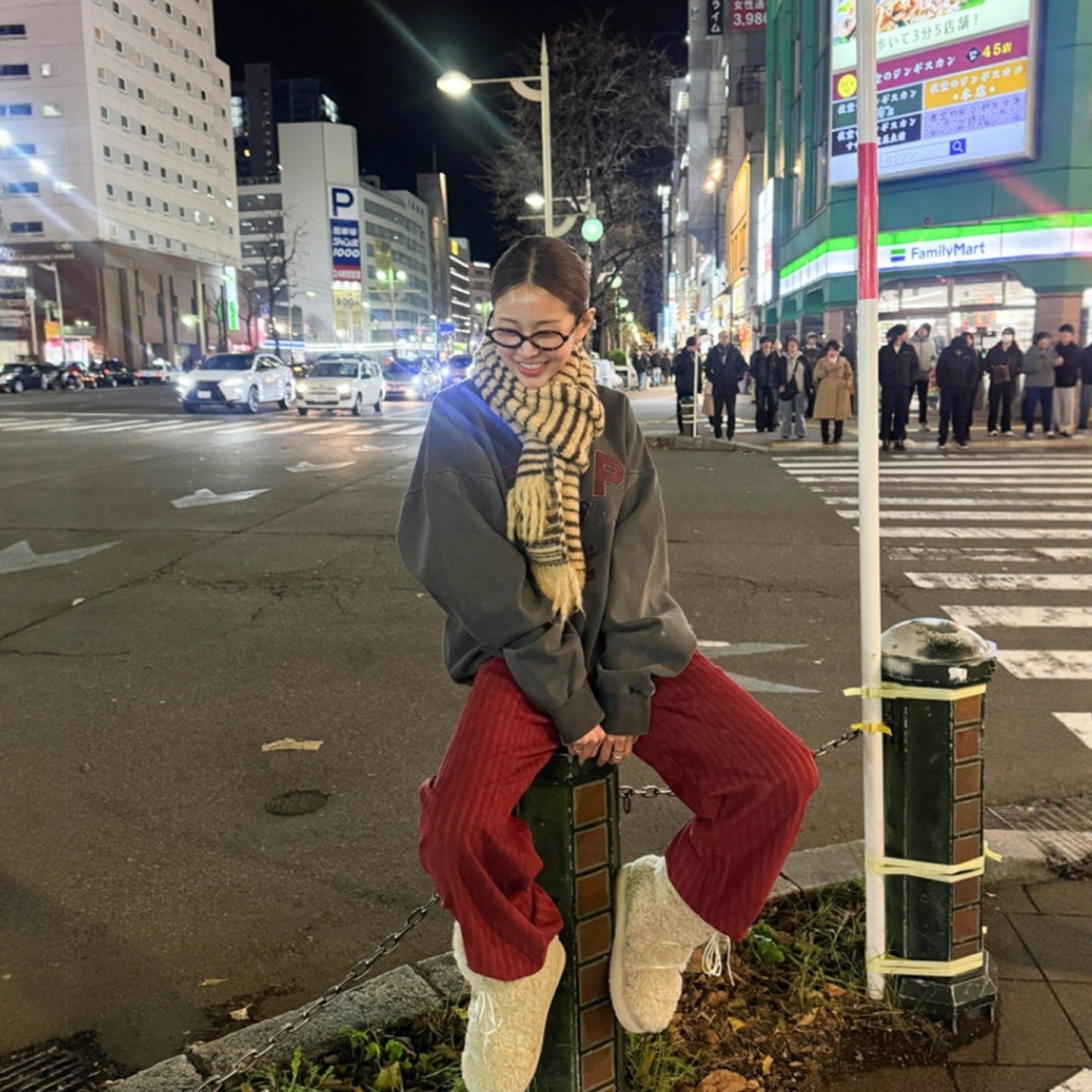 Haners家韩国代购文艺女青年2025年冬季新品时尚百搭保暖围巾