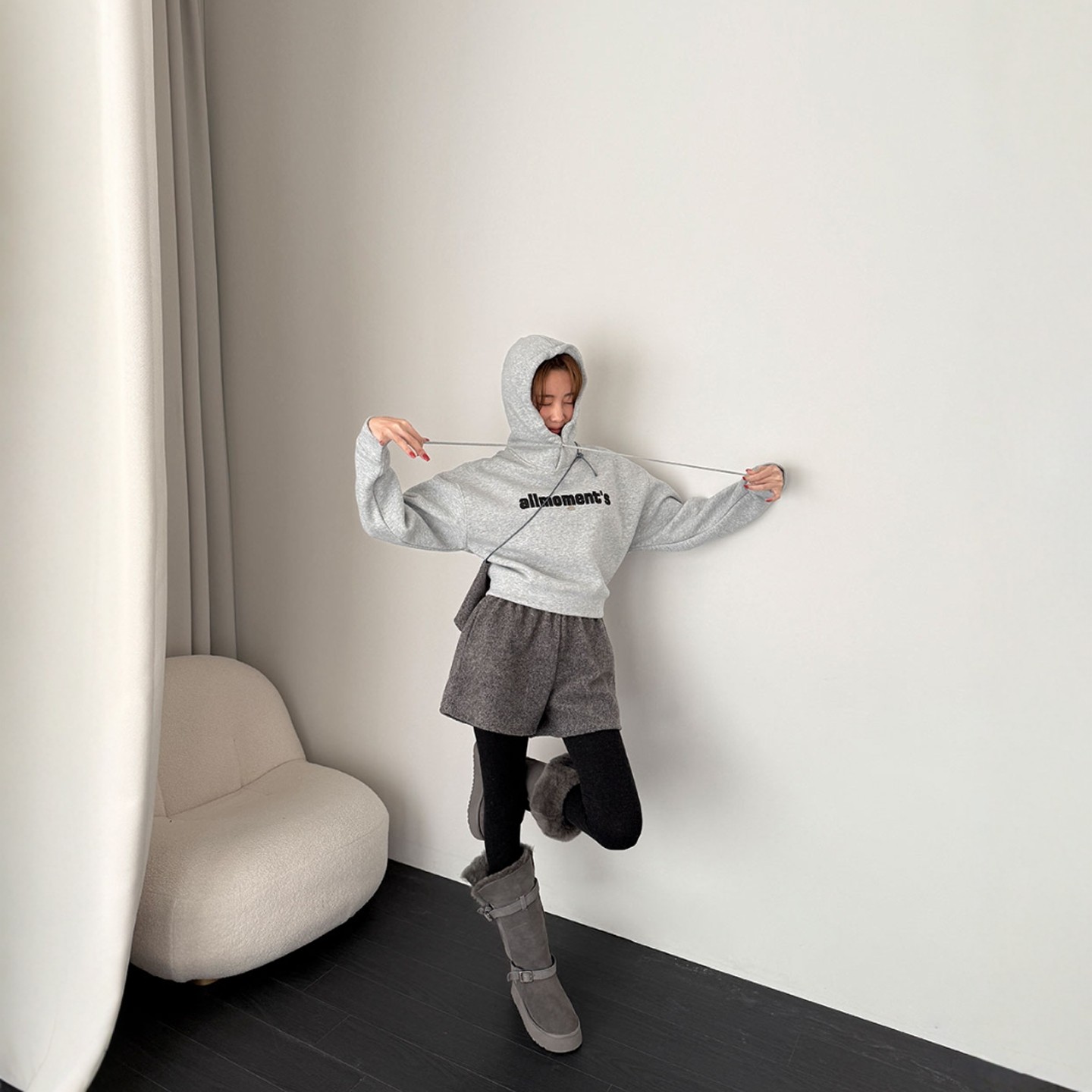 Haners家韩国代购女极简时尚2026年新品高腰显瘦毛绒阔腿短裤包包,女装/女士精品,休闲裤,淘宝优惠券,粉丝福利购,淘宝优惠卷