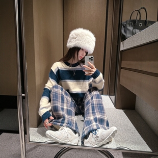 【韩国官网直邮】Partysu韩国代购正品女2026新简约条纹针织上衣