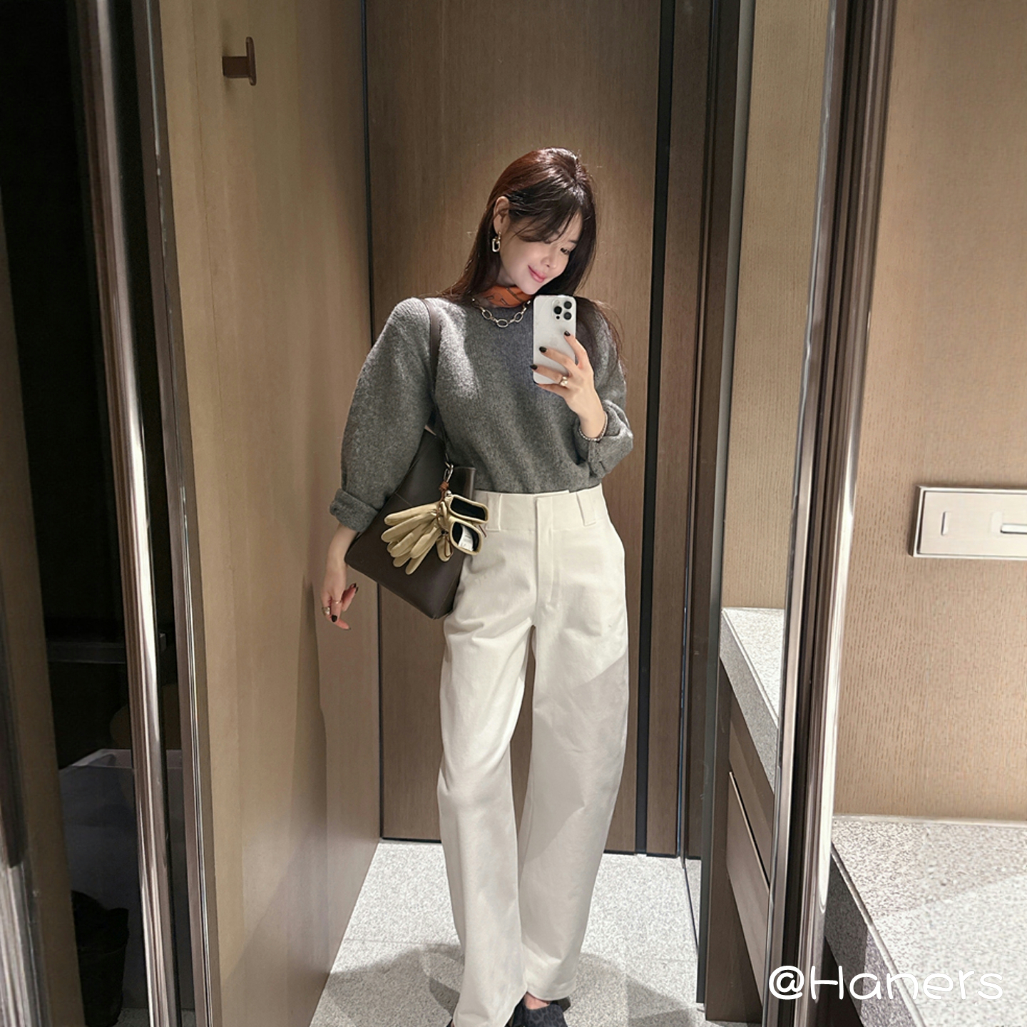 【韩国官网直邮】Partysu韩国代购正品女2025冬季羊毛字母针织衫