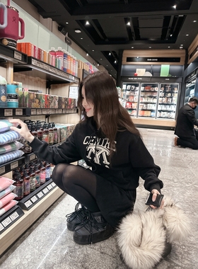 【韩国官网直邮】Partysu韩国代购正品女2025冬连帽卫衣t恤&短裙