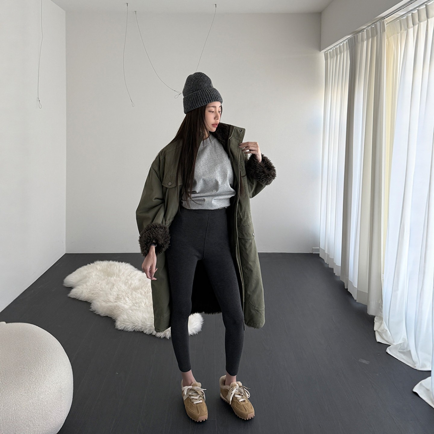 Haners家韩国代购女极简时尚2026年新品半高领宽松毛绒夹克外套,女装/女士精品,棉衣/棉服,淘宝优惠券,粉丝福利购,淘宝优惠卷