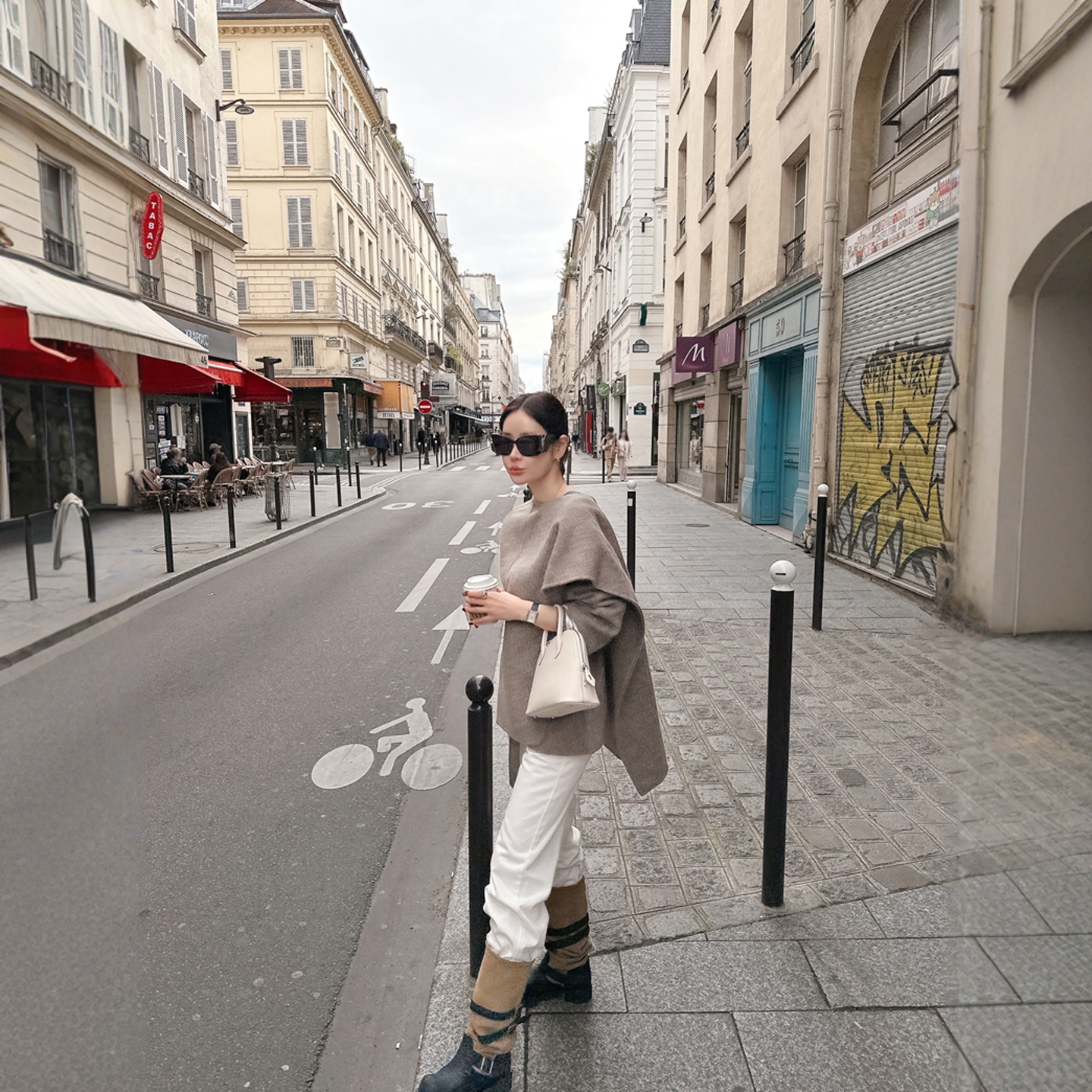 【韩国官网直邮】Partysu韩国代购正品女2025冬季披肩式羊毛外套