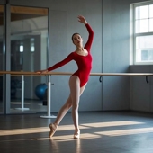 包邮 芭蕾舞蹈现代形体舍宾服操服艺考高胯 成人女长袖 舞锦绣新款