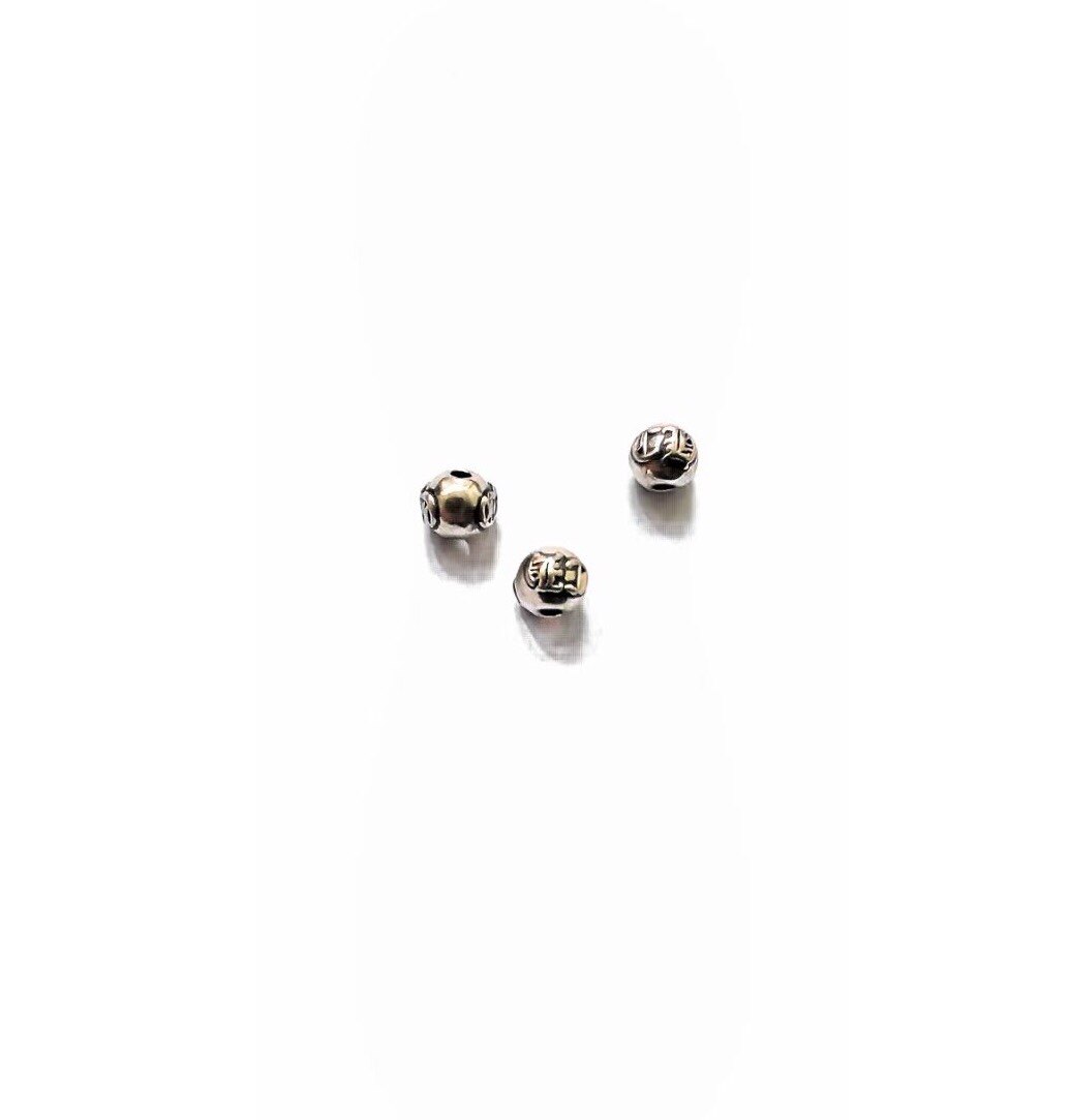 925纯银泰银十字架双面英文字母隔珠手链diy配件大孔散珠隔片珠