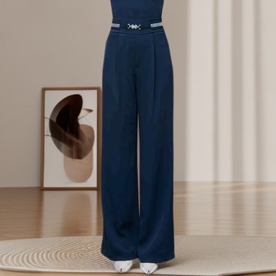 时尚舞裤B0244显瘦红色裤子摩登高腰跳舞服装新款网红国标气质