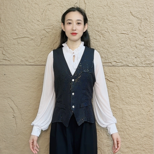 欢舞阁国际舞交际舞摩登舞蹈马甲吉特巴女士成人表演舞服MJ0834