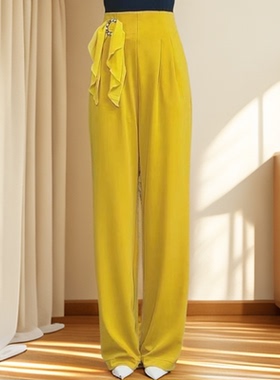 欢舞阁摩登舞裤广场舞口袋裤B0272百搭垂感显瘦弹力料跳舞女裤