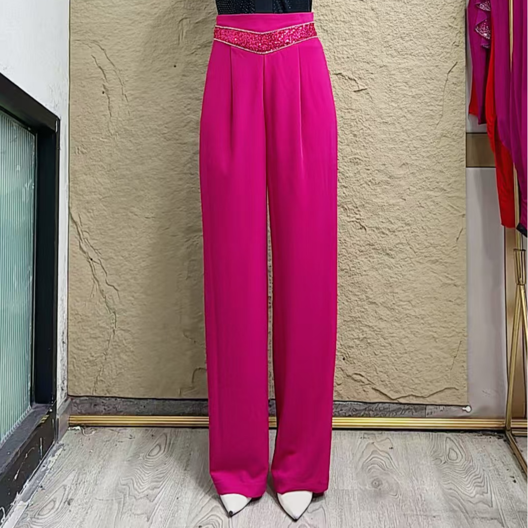 欢舞阁摩登舞裤广场舞气质百搭垂感显瘦弹力料跳舞女裤B0302