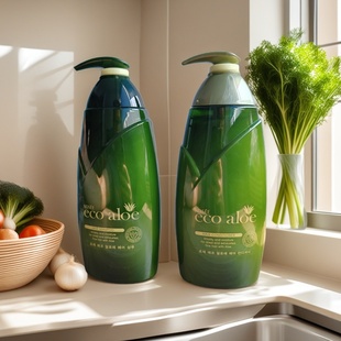 洗发露 aloe草本芦荟洗发水滋养柔顺保湿 韩国正品 露紫伊蔻eco