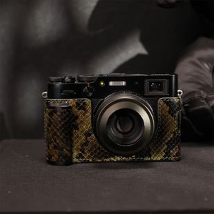 cam X100VI相机保护套X100VXM5真皮XT50蛇纹XT5相机包XS20底座