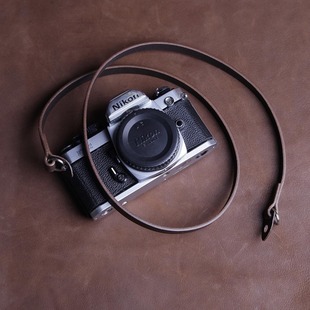 照相机背带微单摄影肩带深啡cam3276 头层牛皮圆孔单反数码 cam