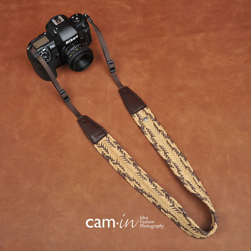 camin相机背带复古文艺编织挂脖