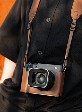 cam-in 富士GFX100rf相机保护套真皮底座相机包手工半套