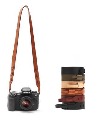 cam-in 头层牛皮复古手工单反数码相机背带真皮微单摄影肩带CS191