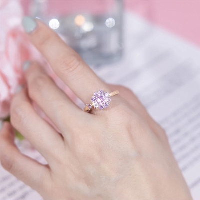 时来运转满天星戒指轻奢气质旋转开口可调节小众设计网红爆款女戒