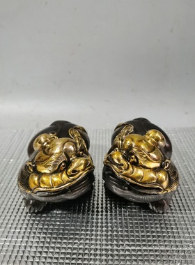 古玩貔貅摆件一对家居客厅玄关铜器开业礼品仿古收藏工艺品