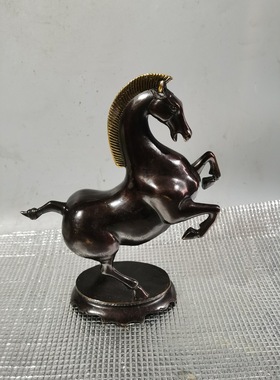 马到成功古玩铜器铜收藏客厅奔马摆件  生肖家居马踏飞燕唐马