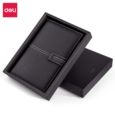 得力22232pu皮面商务记事本套装