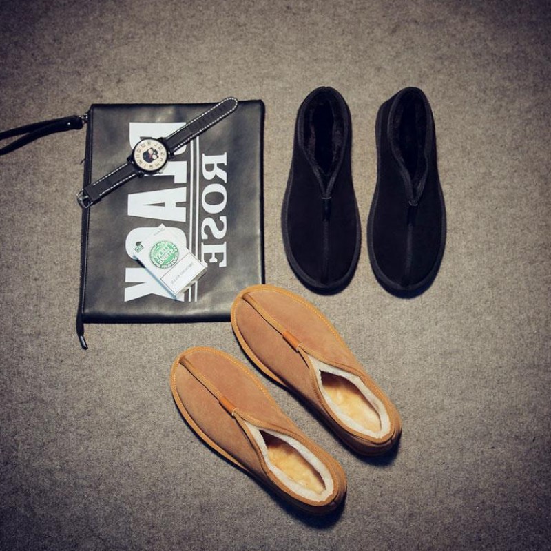 加绒低帮雪地靴男鞋和尚保暖棉鞋