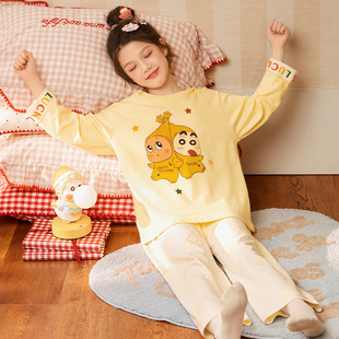 儿童睡衣女童2026新款春秋季纯棉套装长袖女孩大童星星人家居服