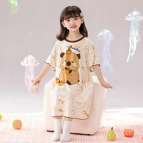 莫代尔女童睡裙公主夏季卡皮巴拉