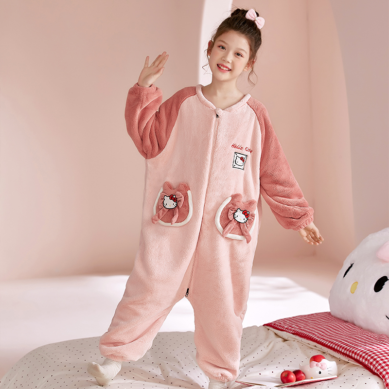 女童秋冬儿童可爱连体睡衣