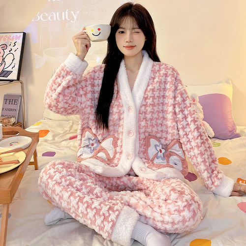 睡衣女款冬季珊瑚绒加厚保暖公主