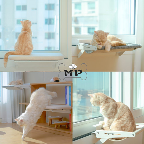 韩代猫抓毯钢框架窗户吊床猫爬架