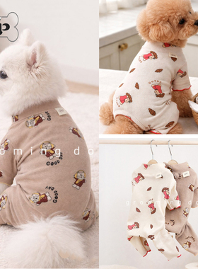 『Memory Pet』韩国代购grmd宠物可爱卡通插画弹力波浪边四脚衣