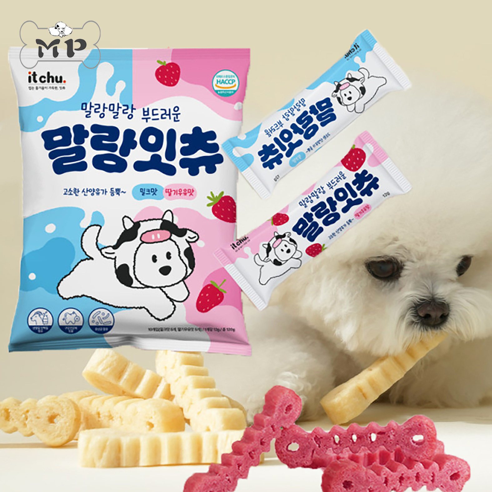 『Memory Pet』韩国itchu宠物狗草莓牛奶椰子油柔软咬胶洁齿零食