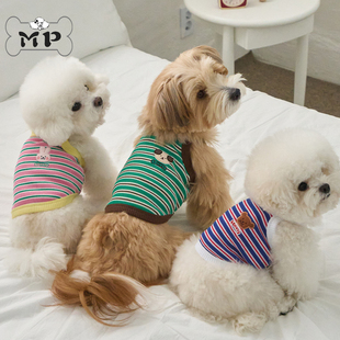 『Memory Pet』韩国bennys宠物可爱小狗兔子熊条纹纯棉吊带背心