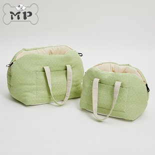 『Memory Pet』韩国louisdog秋冬宠物外出菱形暗纹绿色单肩手提包
