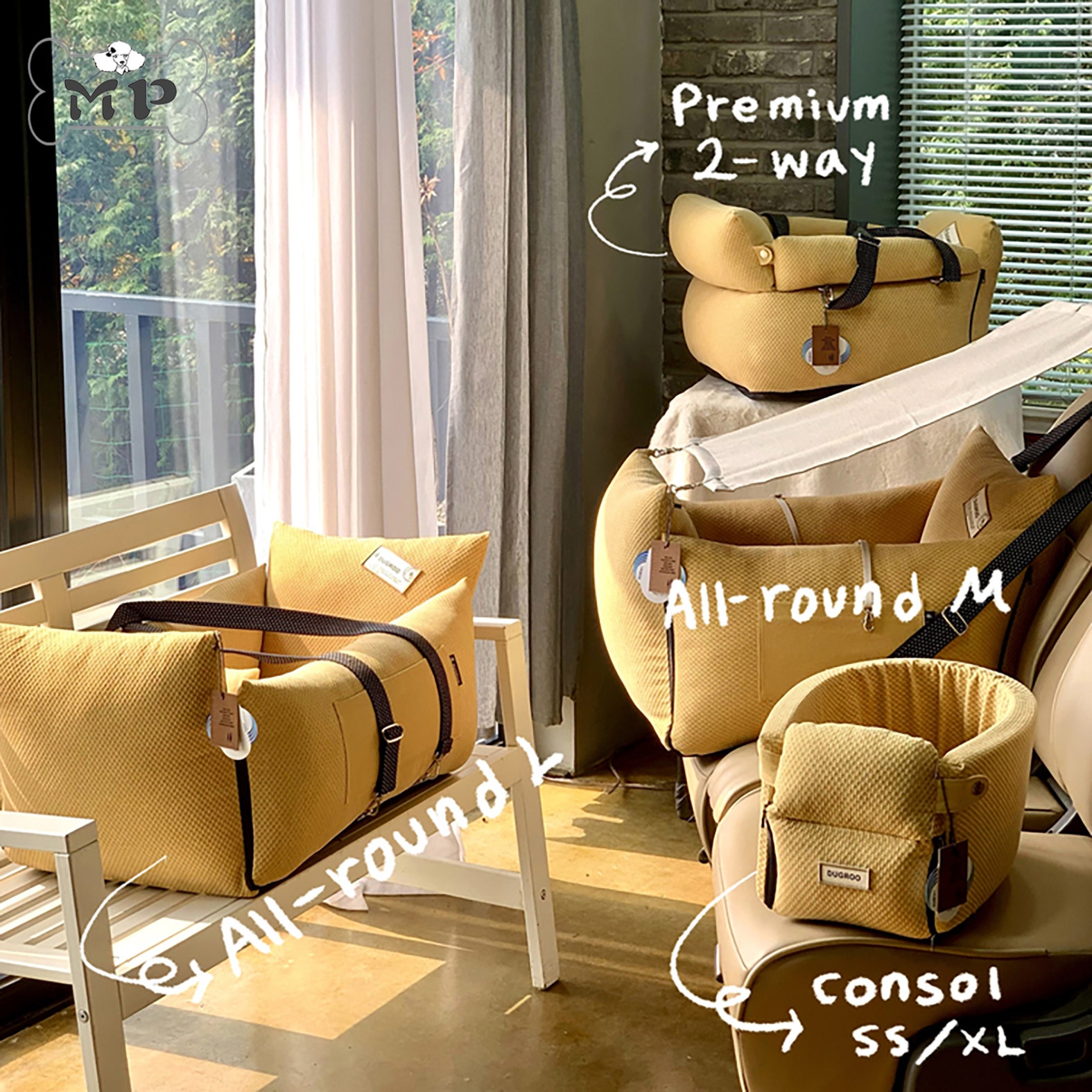 『Memory Pet』韩国DUGROO宠物防滑可拆洗扶手箱遮阳车载窝座椅