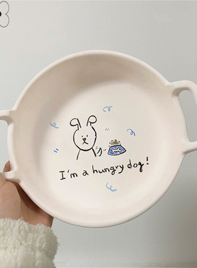 『MemoryPet』韩国peper宠物猫狗名字定制烧制彩绘餐具手工陶瓷碗