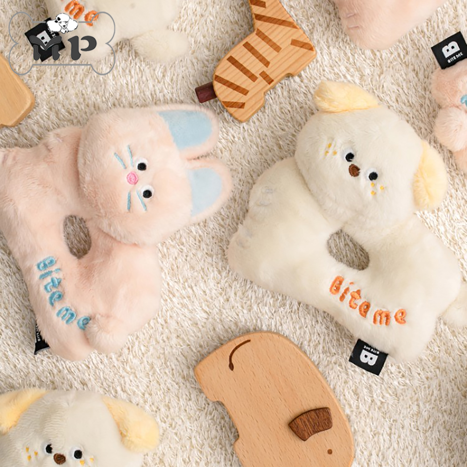 韩代宠物狗毛绒小兔发声响纸玩具