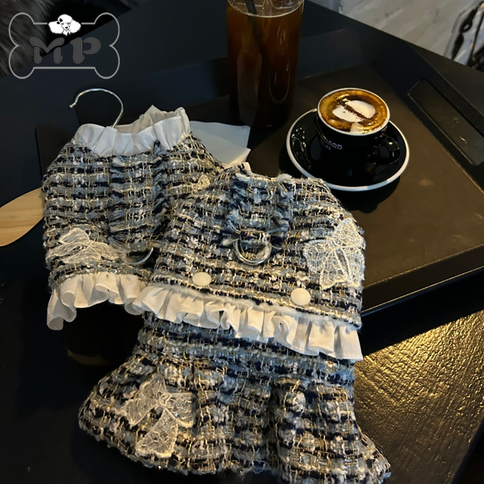 韩代宠物小香风粗花呢蝴蝶结胸背