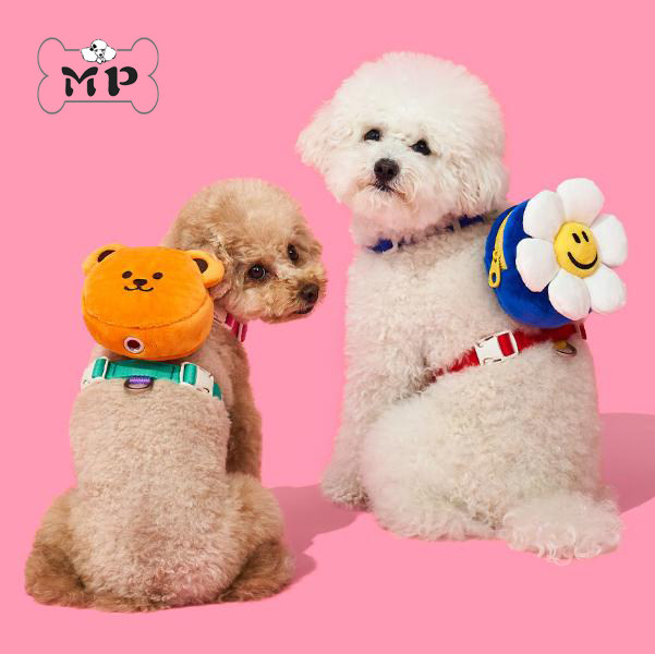 『Memory Pet』韩国pethroom宠物太阳花小熊书包撞色胸背牵引绳