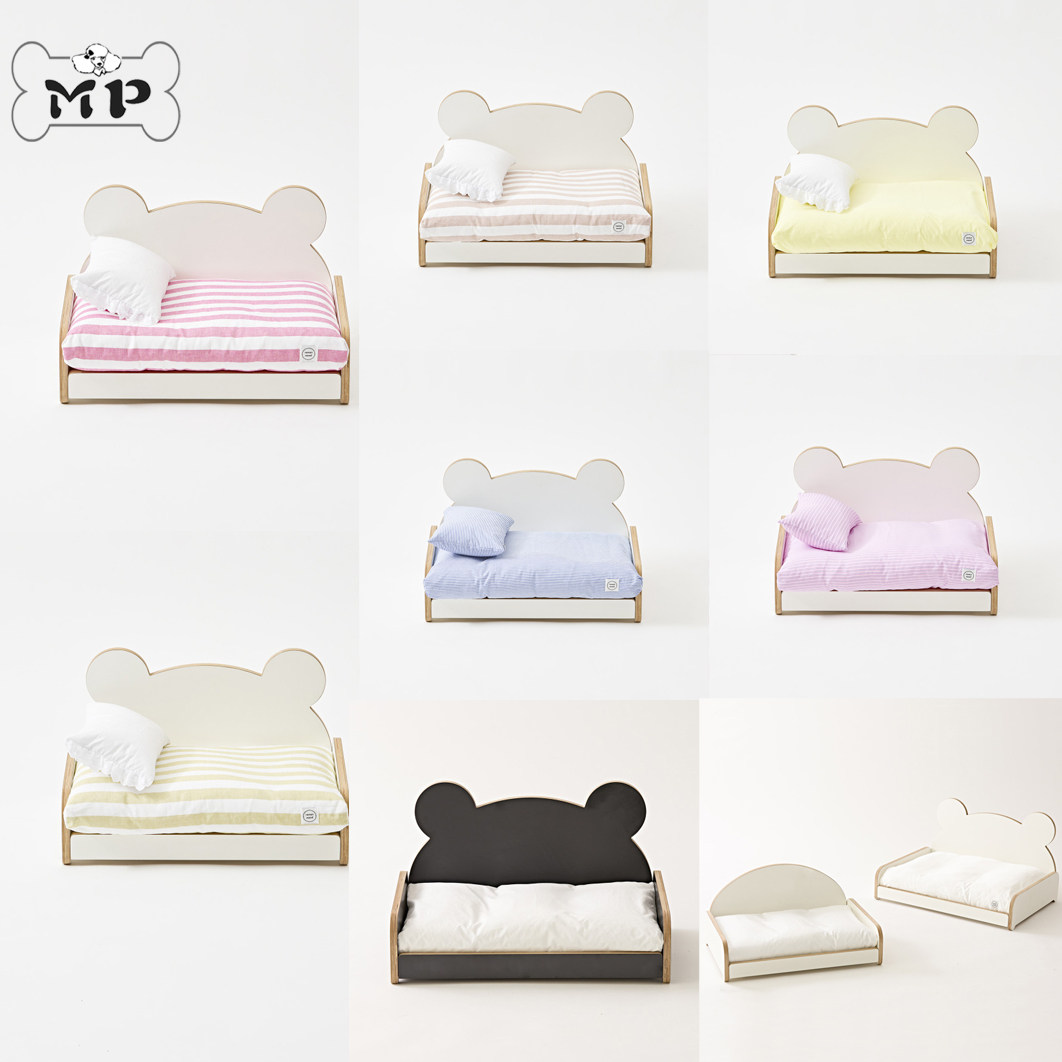 韩代白桦木熊耳朵枕头垫子床套装