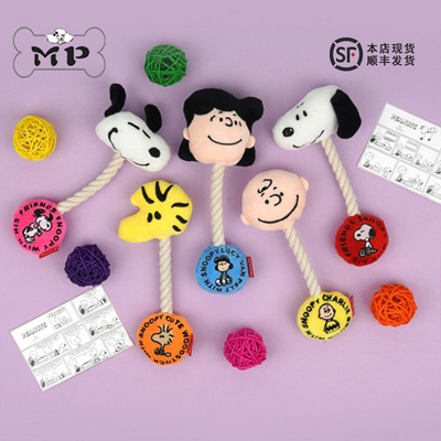 parisdog史努比卡通耐咬绳结玩具