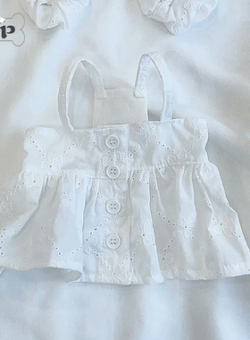 『Memory Pet』韩国buyalldog宠物小清新镂空刺绣纯棉吊带连衣裙