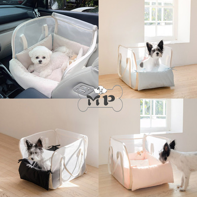 韩代宠物网纱柔软ins风车载窝