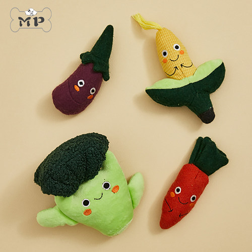 韩代宠物玉米西兰花毛绒发声玩具