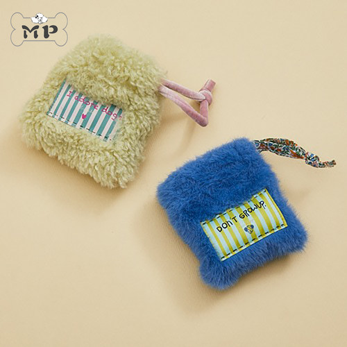 韩代宠物毛绒遛狗拾便袋收纳包