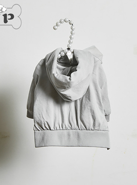 『Memory Pet』韩国代购louisdog宠物秋冬灰色蕾丝蝴蝶结连帽卫衣