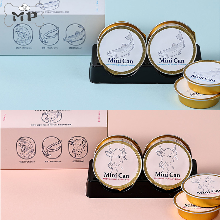 韩代宠物蠕虫三文鱼鸡牛零食罐头