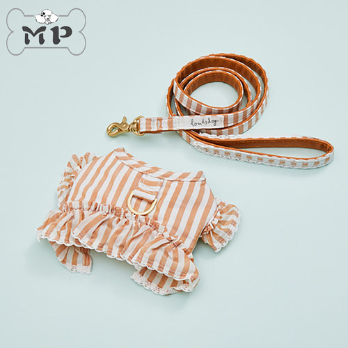 韩国正品荷叶边魔术贴胸背牵引绳